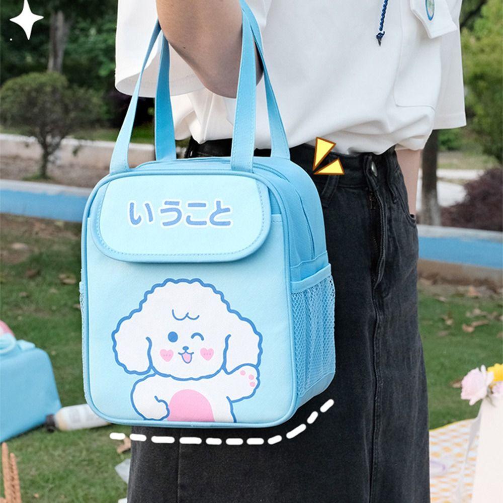 Functional Zipper Bear Panda Rabbit Thermal Insulation Strawberry Handbag Food Storage Bag Women Lunch Bag Picnic Bag