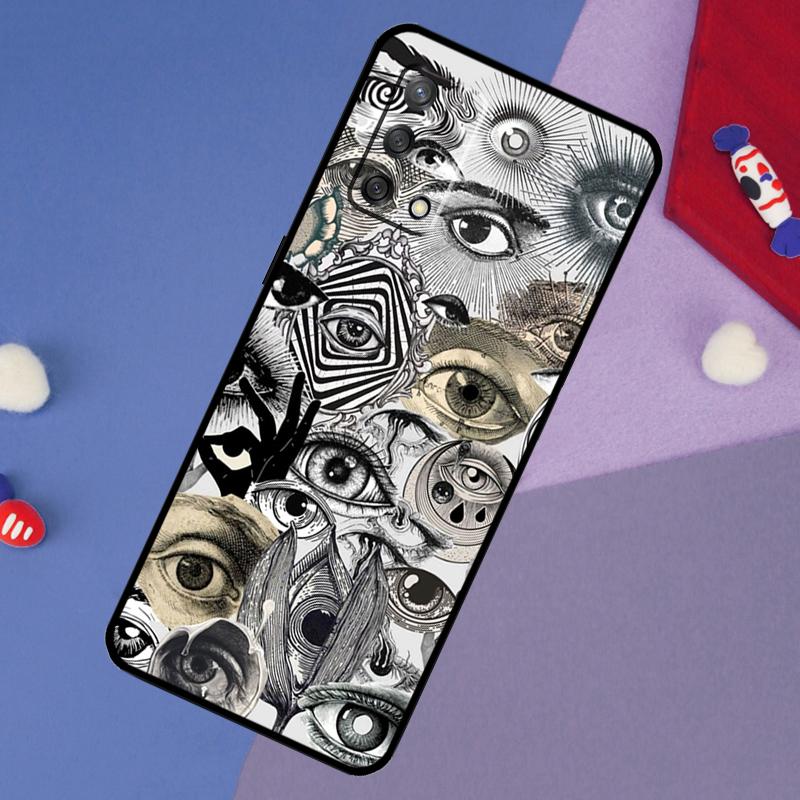 Scary Face Eyes Case For OPPO A98 A78 A58 A18 A96 A76 A16 A15 A17 A77 A5 A9 A74 A94 A52 A72 A53S A54S A57S