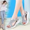 Women's Sandals Beach Shoes Summer Lace Mesh Sport Shoes for Girl Open Toe Casual Walking Black Sandals Large Size