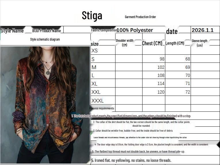 Camisa de Manga Larga con Botones y Estampado Floral Estilo Boho Retro para Mujer