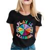 Play Is Learning T-Shirt, Shirts for Women Preschool Teacher Tshirt Short Sleeve Crewneck Inspirational Graphic Tees Tops