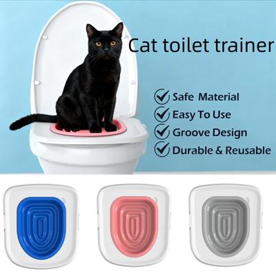 Reusable Plastic Cat Toilet Training Kit Litter Mat Cat Toilet Trainer Pet Cleaning Tool for Cats Puppy Training