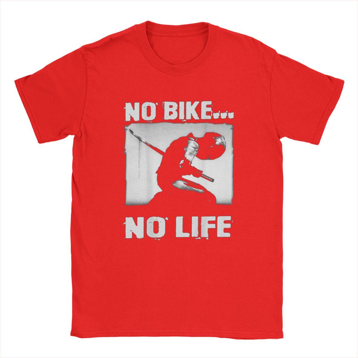 Men s T-Shirts Motorcycle Lovers No Bike No Life Vintage Cotton Tees Short Sleeve Bikers Funny racer T Shirts Crew Neck 4XL 5XL S