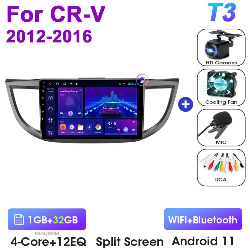 2 Din Android 12 Car Radio For Honda CRV CR-V 2012 - 2016 Multimedia Video Player GPS 4G Carplay Auto Stereo RDS DSP Head Unit