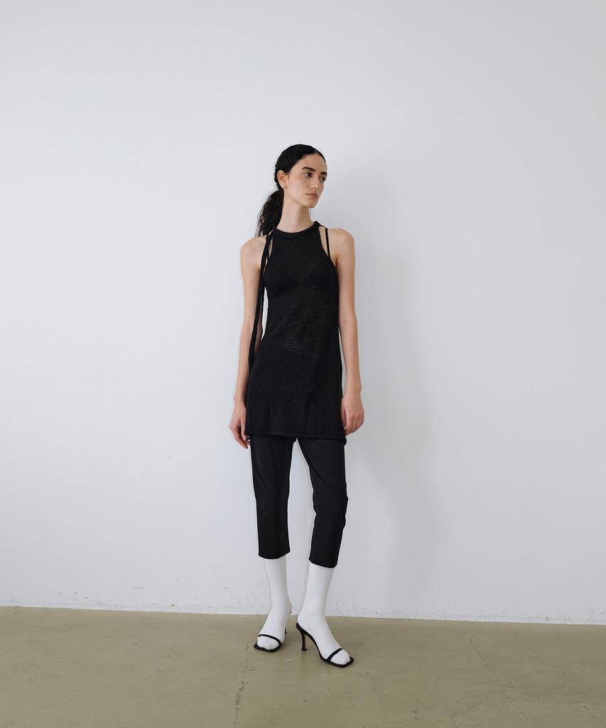 UUNE SCENE Scarf Tie Halter Knit_Black
