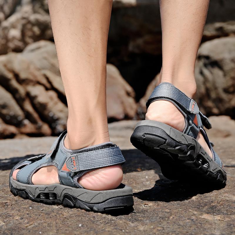 Summer Men Sandals Genuine Leather Mens Casual Shoes Outdoor Men Leather Sandals for Men Beach Shoes Roman Mens Shoes