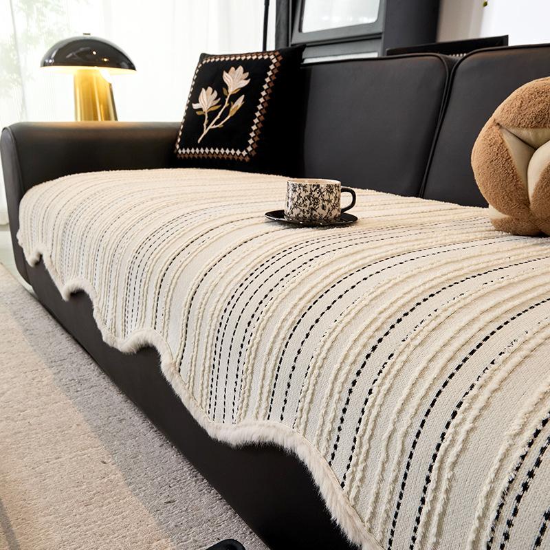 

2024 new medieval chenille sofa cushion four seasons universal straight row leather sofa seat cushion cover cloth towel 70*70cm