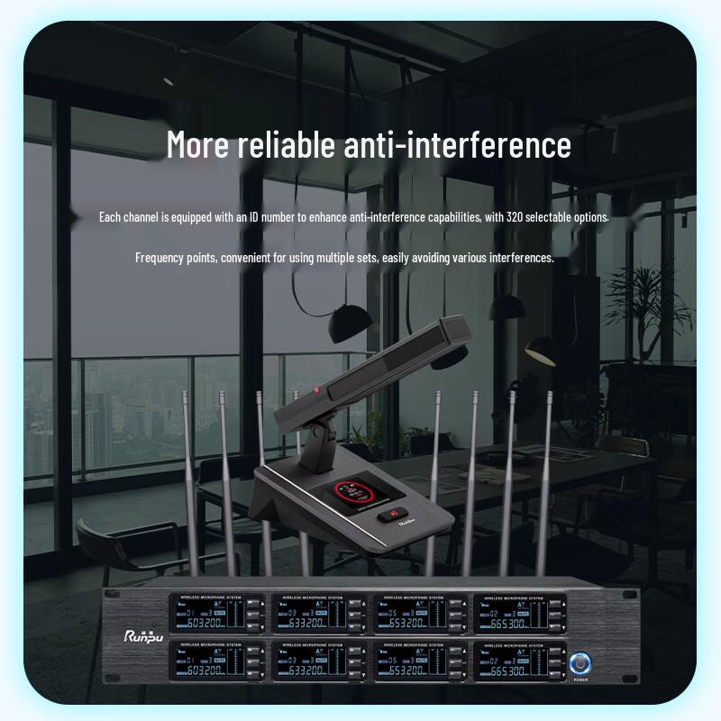 Runpu Professional UHF Wireless Gooseneck Conference Microphone System (CN version)