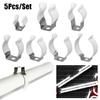 5Pcs Fixing Clips Spring Terry Clip Clamp Holders With Rubber Protection Lamp Tube Clip T3/T4/T5/T6/T7/T8/T9/T10 Base Tool