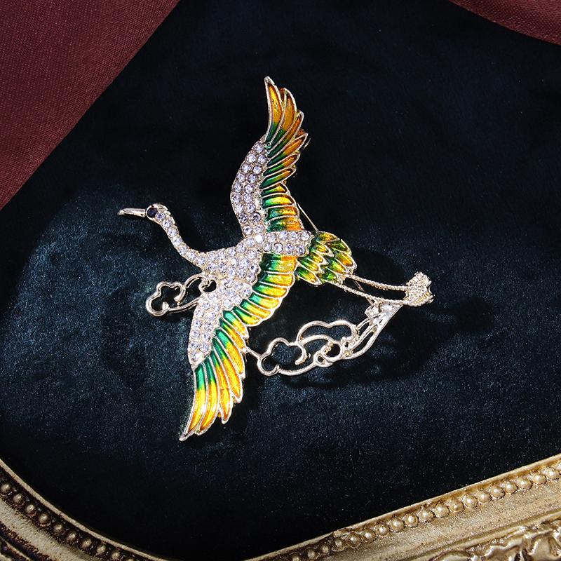 

Элегантные броши в виде журавлей в китайском стиле для женщин, ювелирные изделия, аксессуары для вечеринок