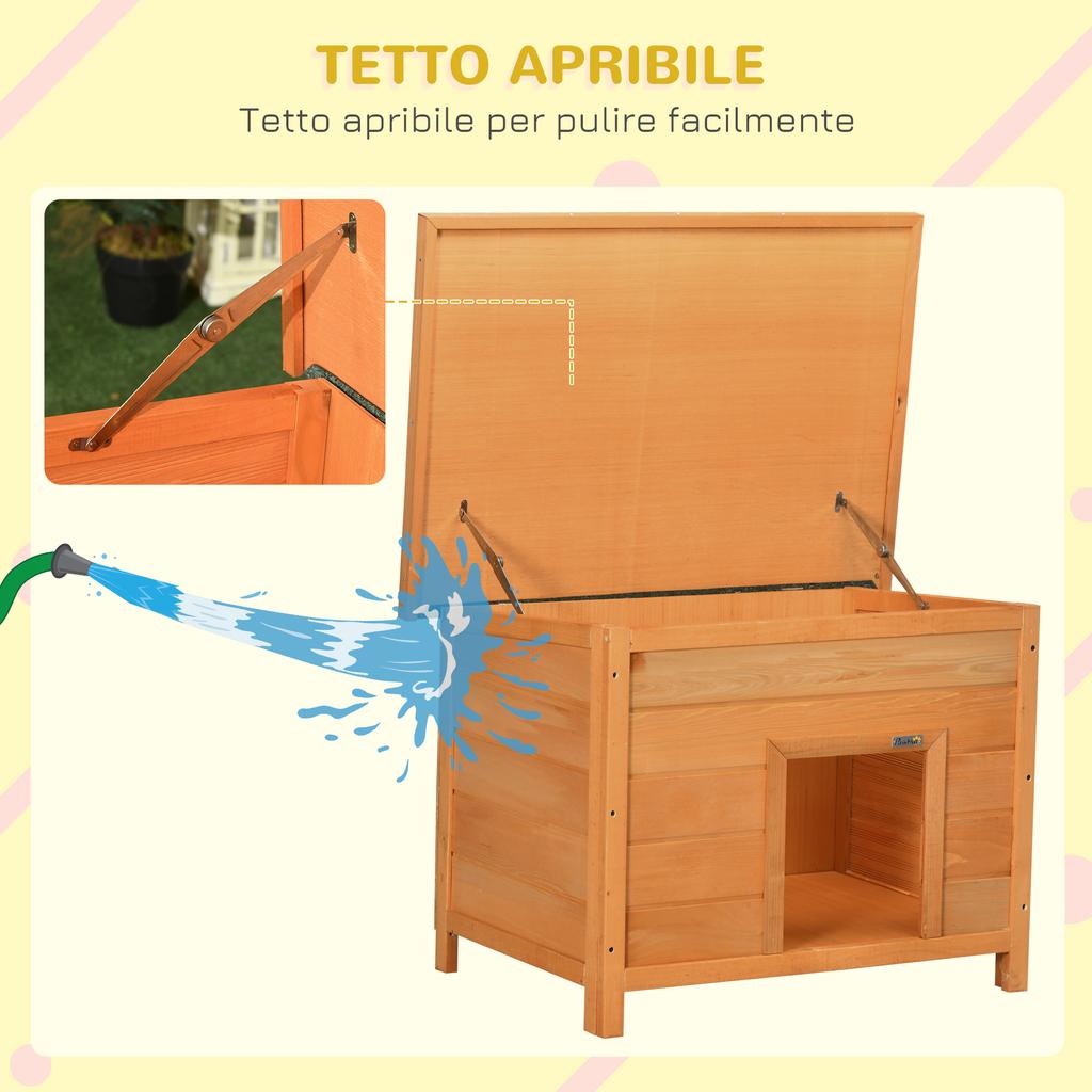 Waterproof Outdoor Dog Kennel Made of Fir Wood, 82 x 58 x 58cm