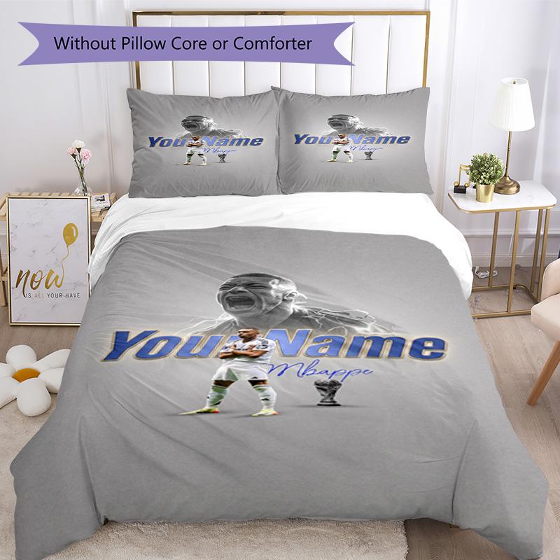 Mbappe 28 Personalizza il tuo nome Set Biancheria da Letto Copripiumino Traspirante con Federe Decorazione per la Casa Regalo di Compleanno