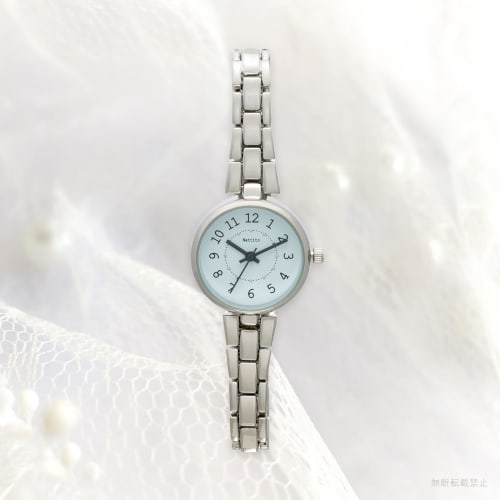 Fieldwork Women's Analog Watch with Metal Band, Nickel-Free, Silver and Blue, NF Riche JN023-2