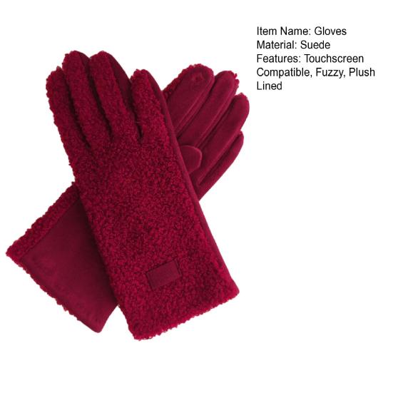 Guantes de Invierno de Ante para Mujer Guantes Cálidos y Suaves con Pantalla Táctil Color Sólido a Prueba de Viento Guantes con Forro de Felpa para Conducir, Desplazarse, Comprar