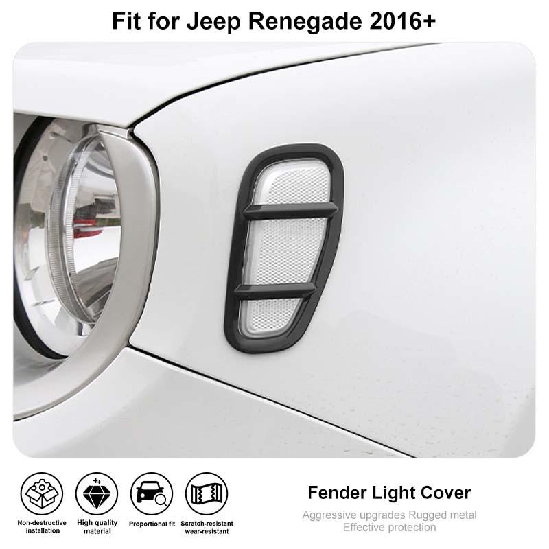 Car Fender Leaf Board Lampshade Lamp Decoration Protective Cover For Jeep Renegade 2016 Up Car Exterior Accessories