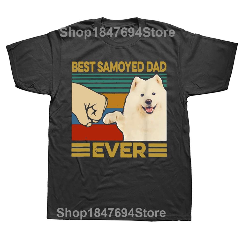 

Best Samoyed Dad Ever Retro Vintage Father s Day T Shirt Dog Lovers Round Neck Short-Sleeve Fashion Tshirt Casual Basic T-shirts 4XL
