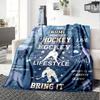 Hockey Lifestyle Eat Sleep Play Repeat Live Love Throw Customize Text Comfortable Texture Versatile For Sofa Couch Office Bed Picnics Allseason Use