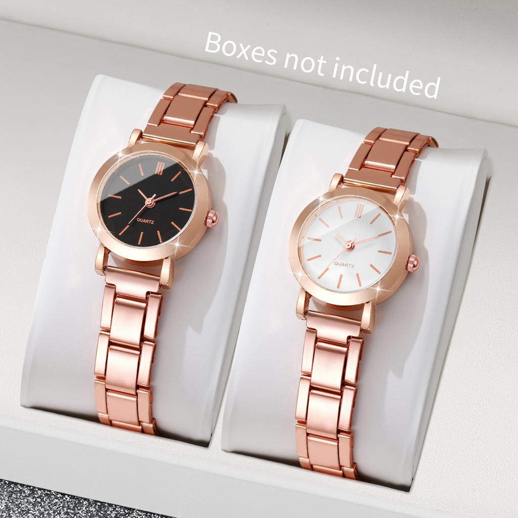2 STÜCKE/Set Mode Damen Uhren Damen Lässig Kleines Zifferblatt Analog Quarz Uhr Mädchen Uhr