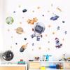 Cartoon Astronaut Planet Moon Star Wall Stickers for Kids Room Background Bedroom Decoration Living Room Home Decor Wall Decal