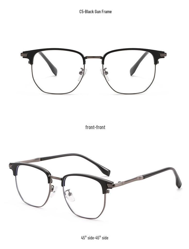 2026 TR90 Ultra-light Semi-rim Browline Blue Light Blocking Business Glasses Frame