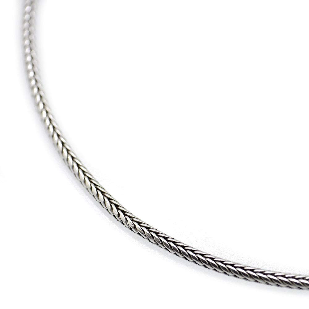 

925 Silver Taranto Chain Necklace Bi Color Width Thin Length [Silver One] Men s [Silver 1.7mm 50cm]