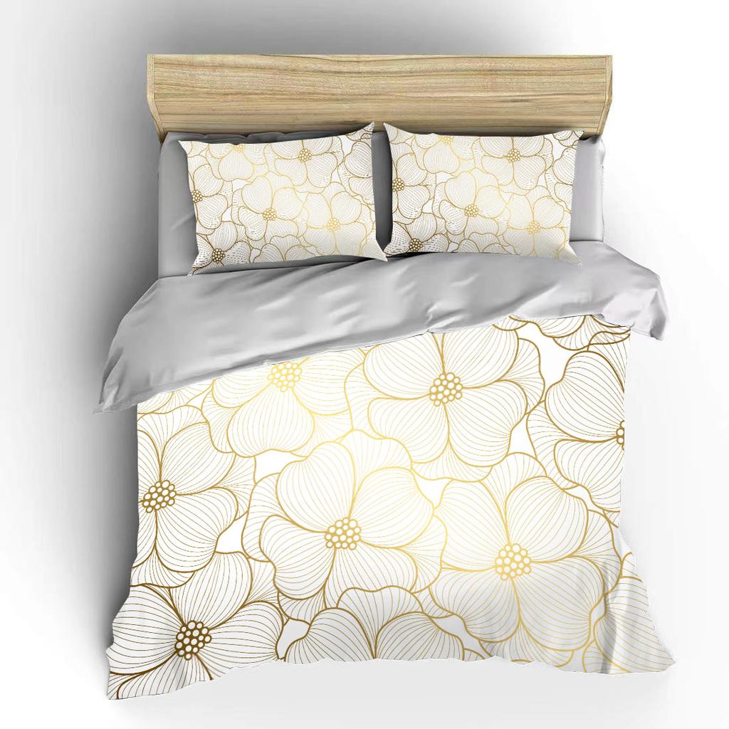 Botanical Flower Double Bed Duvet Cover Bed European Bedding Sets Home Textiles Luxury Pillow Cases Bedroom Bedding