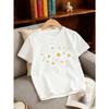 European sizes Daisy Minimalist Style Popular Quirky Round Neck Design Girls' Round Neck T-Shirt with Creative Print