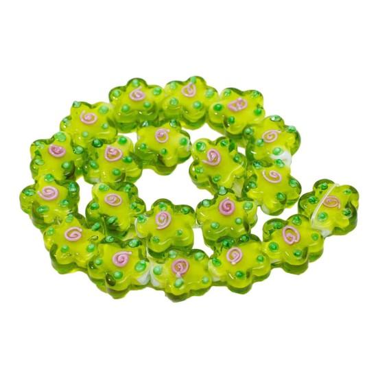 20Pcs Flower Glass Beads for DIY Jewelry Making Handcrafted Bracelets Necklaces Earrings Accessories Colorful Beads DIY Jewelry Supplies