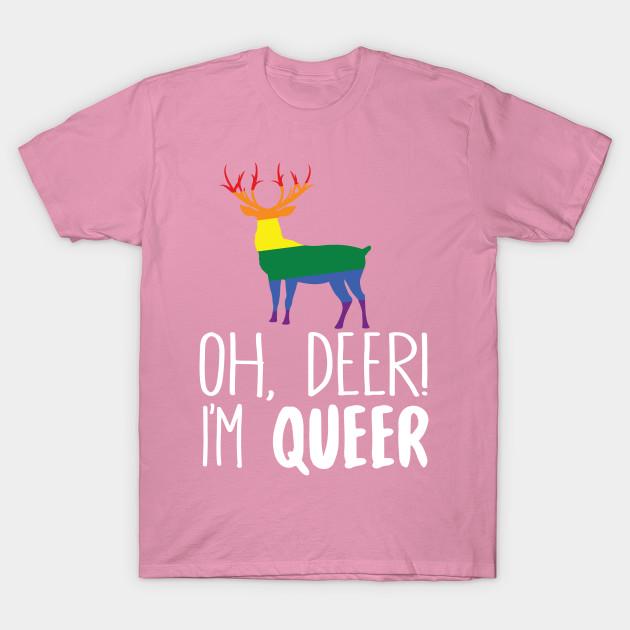 T Shirt Women Oh Deer Im Queer Harajuku Print Kawaii Tshirt Summer Short Sleeve Female T-Shirt Top Tee