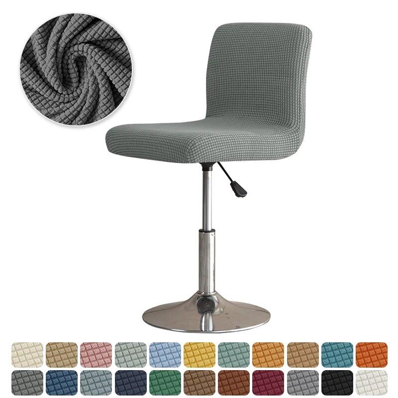 Solid Color Elastic Bar Stool Covers Polar Fleece Stretch Chair Stool Slipcovers Coffee Hotel Short Back Seat Chair Covers Home