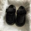 Light commuter casual cotton shoes round head platform slippers women's 2025 autumn and winter new height-increasing versatile Mao Mao shoes