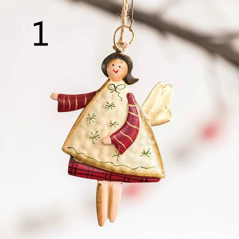Party Decorations Gift Christmas Pendant Xmas Tree Doll Hanging Metal Ornaments DIY Christmas Day Santa Angel Claus