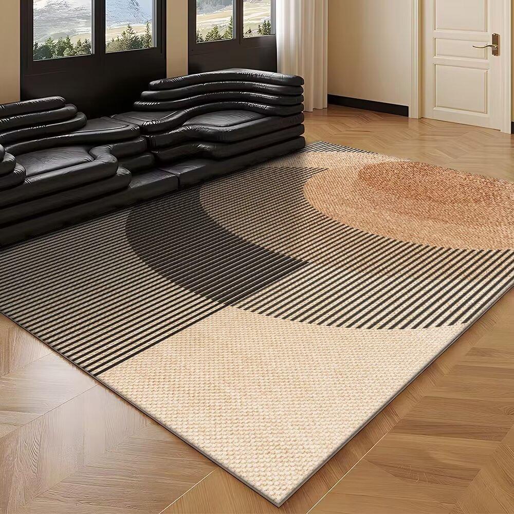 Nordic Geometric Carpets for Living Room Soft Flannel Sofa Side Rugs Large Area Decoration Home Floor Mats Brown Bedroom Carpet
