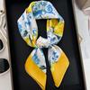 Lemon Pattern Silk Scarf Square Scarf Women Fashion Lightweight Neck Scarf Headband Elegant Accessories Daily Wear Party Gift