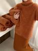 Women's 2025 Wool Turtleneck Sweater - Thick, Plush Fleece, High Neck Base Layer for Autumn & Winter