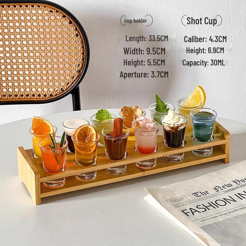 

Shot Glass Set with Wooden Holder