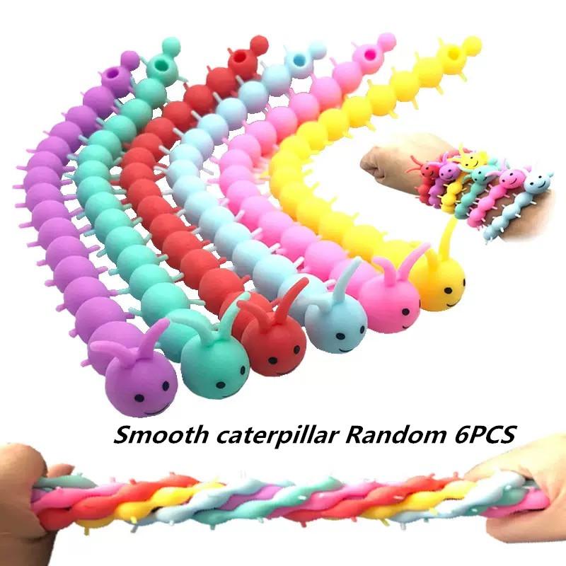 1-6 STÜCKE Lustige Einhorn Pull Wurm Nudel Zappeln Spielzeug Stretch String TPR Seil Anti Stress Spielzeug String Stress Relief Autismus Vent Spielzeug