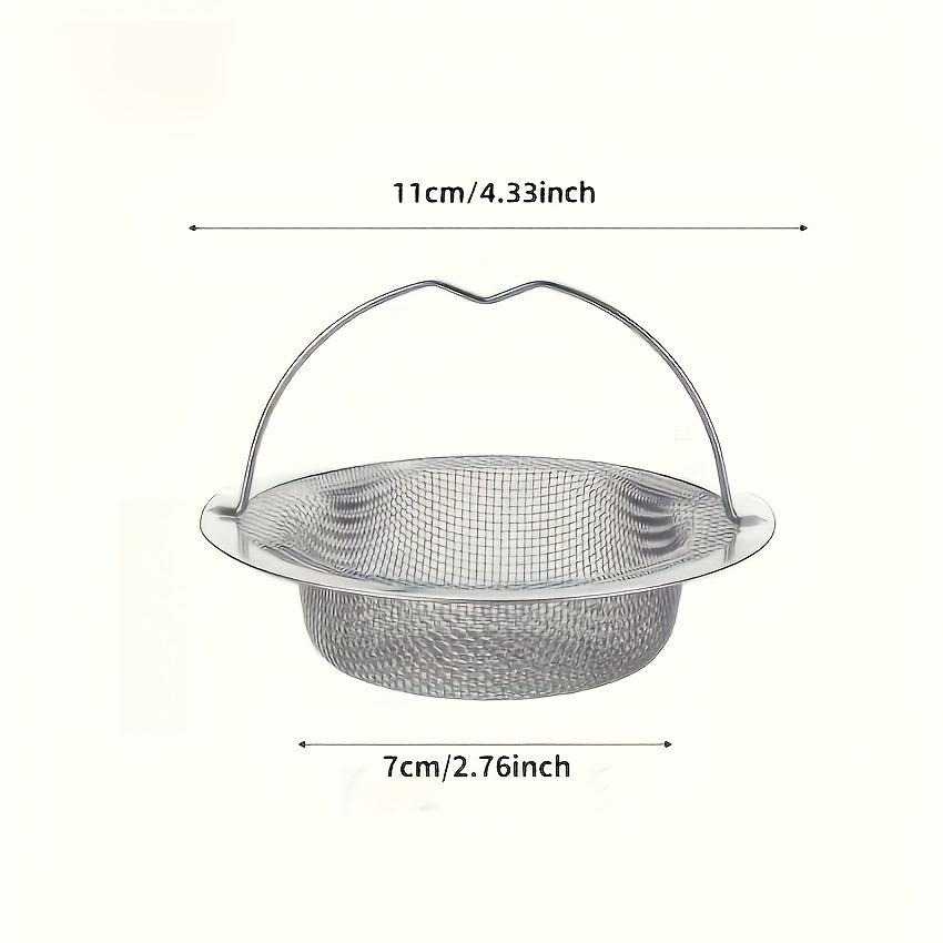 201 Stainless Steel Sink Filter with Handle Rust-proof and Mesh Filter, Suitable for Kitchen and Bathroom Sinks