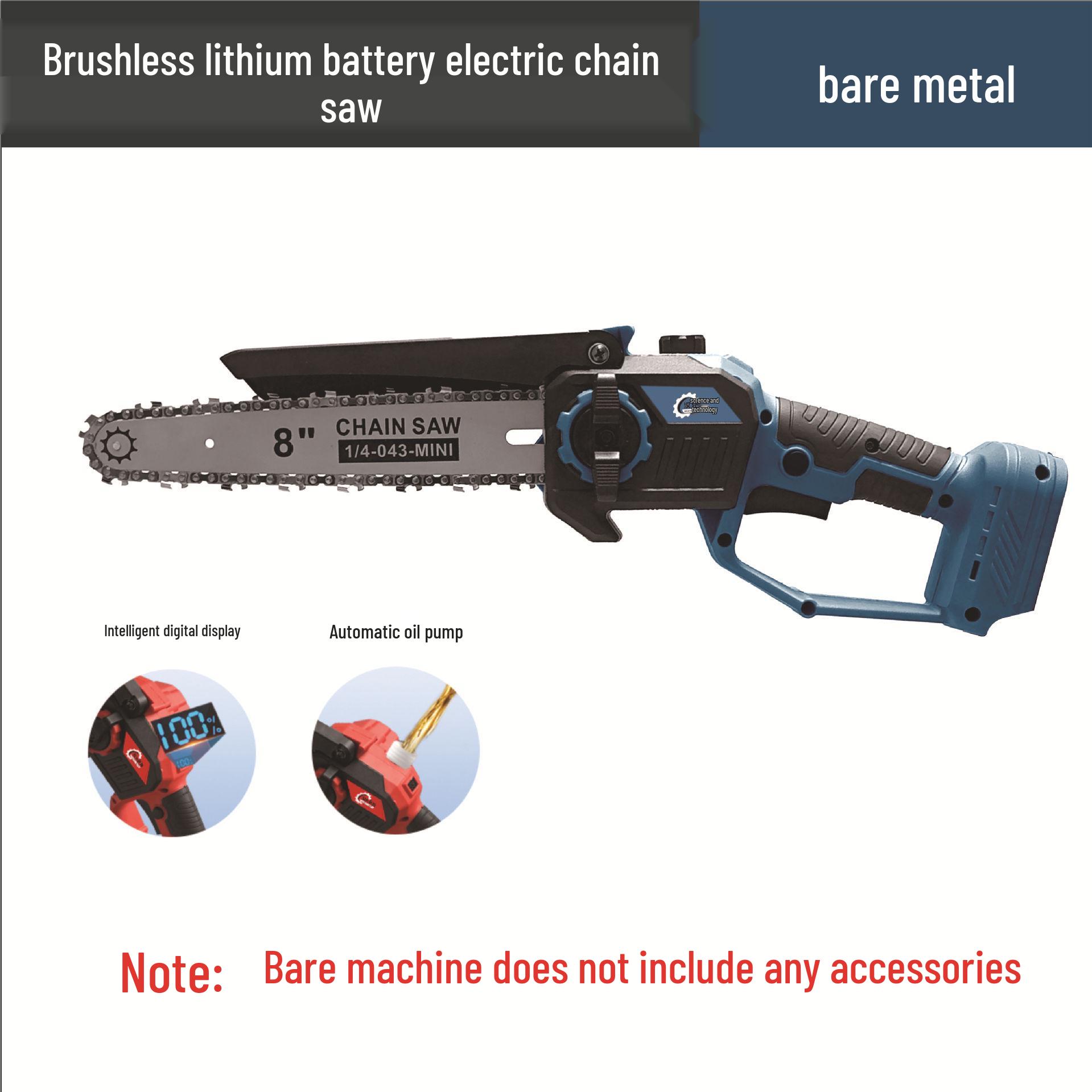 

Бесщеточная аккумуляторная цепная пила, 8/10 дюймов, литиевая батарея высокой мощности для обрезки деревьев на открытом воздухе и садовых работ