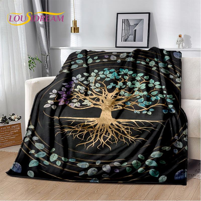 Nature Tree of Life Nordic Mythology Yggdrasil Soft Throw Blanket for Home Bedroom Bed Sofa Picnic Travel Office Gift Cover Kids