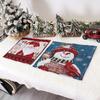 Christmas Table Mat Knitted Fabric Santa  Holiday Party Decoration Heat Resistant Dining Coaster for Home Festive Decoration