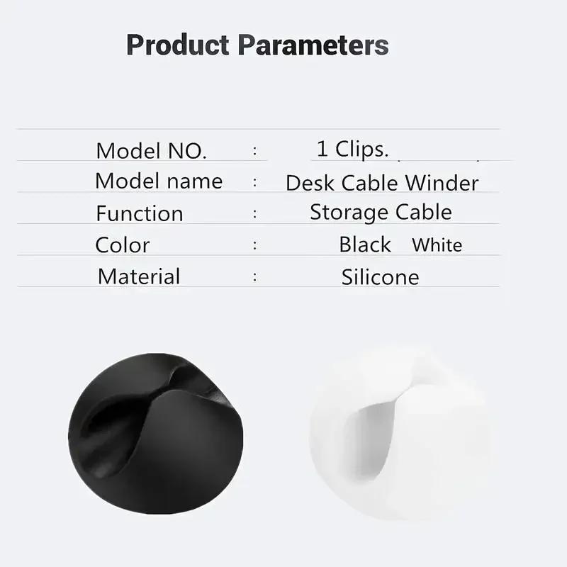 Cable Clips Winder Silicone Cable Organizer Desktop Wire Storage Charger Cord Holder for Car USB Charging Tablet Wire Tools New
