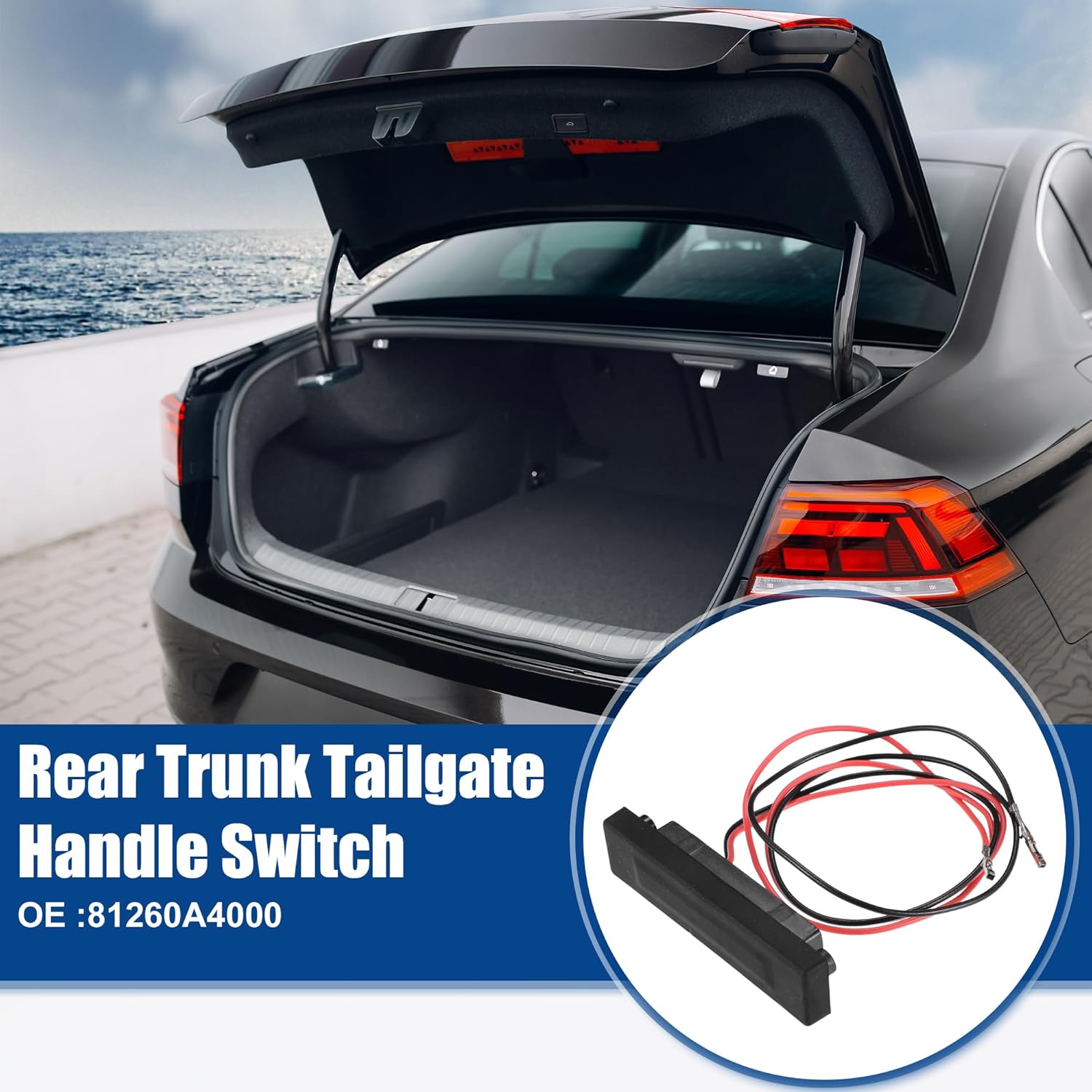 

ACROPIX Rear Trunk Liftgate Tailgate Release Switch Fit for Kia Sedona 3.3L V6 - Gas 2015-2021 No.81260A4000 - Pack of 1 Black