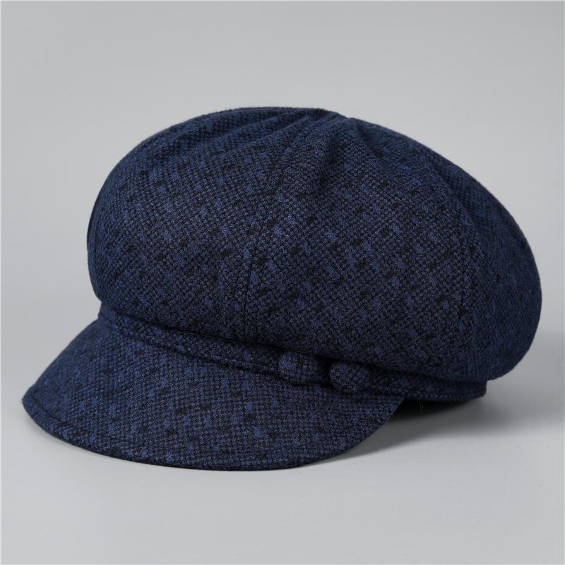 Winter Hat Ladies Beret Mom Plush Woolen Cap Autumn Warm Octagonal Winter Hat