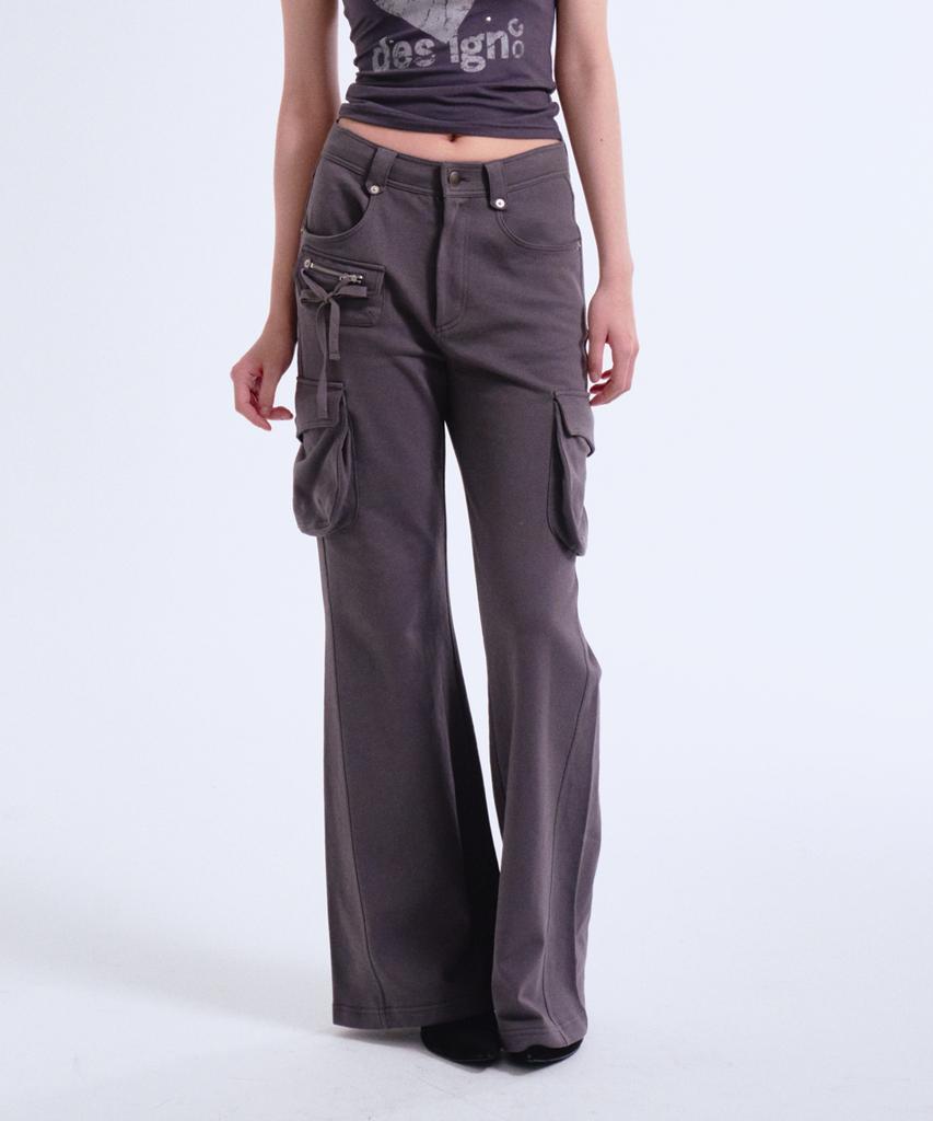 PRENDA Boots Cut Cargo Pocket Pants Charcoal