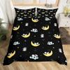 Panda Duvet Cover Set King Size Black And White Animal Comforter Cover With Pillowcases Starry Sky Blue Ultra Soft Quilt Cover