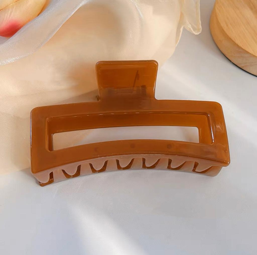 Korean Large Solid Hair Claw Elegant Hairpins Barrette Crab Hair Clips For Women Girls Square Headwear Hair Accessories Jewelry