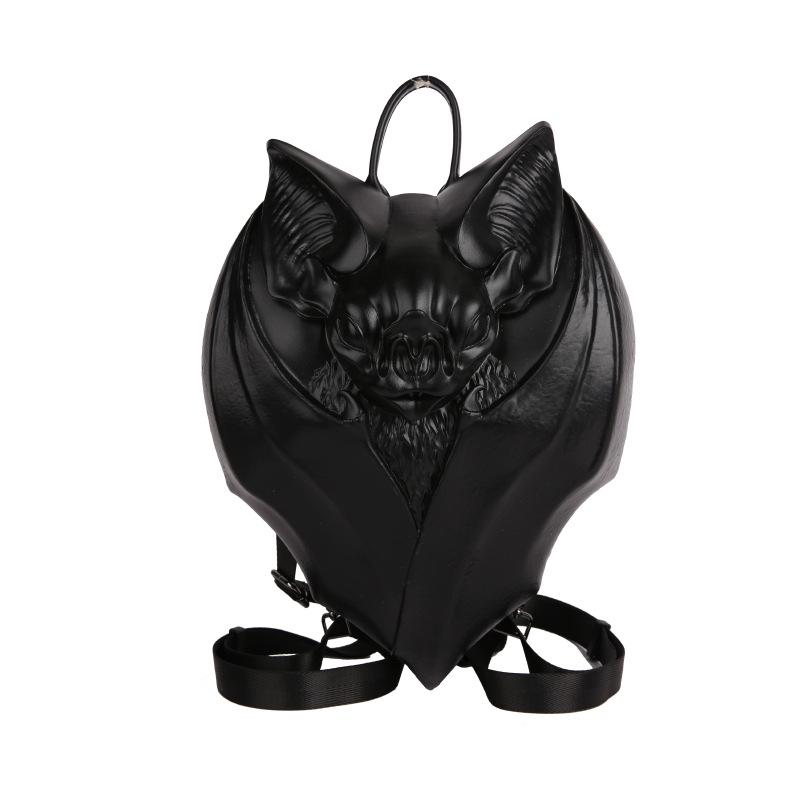 

European and American Punk Style Bat Shaped Design Backpack Original Personalized High-end Halloween Exclusive Women s Bag Trend чёрный