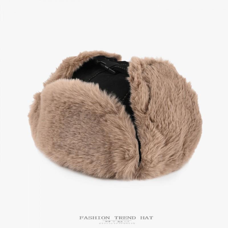 Winter Warm Fleece Lined Beanie Hat Men Women Outdoor Cycling Ear Protection Cap Solid Color Pilot Style