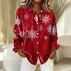 Dameskjorte med blomsterprintknapper, langermet avslappet vanlig skjorte bluser avslappet plussstørrelse basic topper